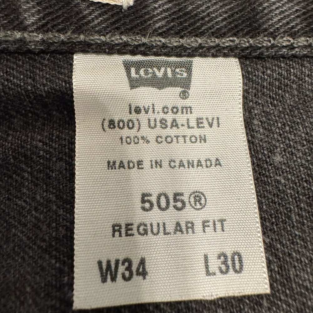 Levi's Men's 505 Black Jeans 34/30 - Picture 4 of 12